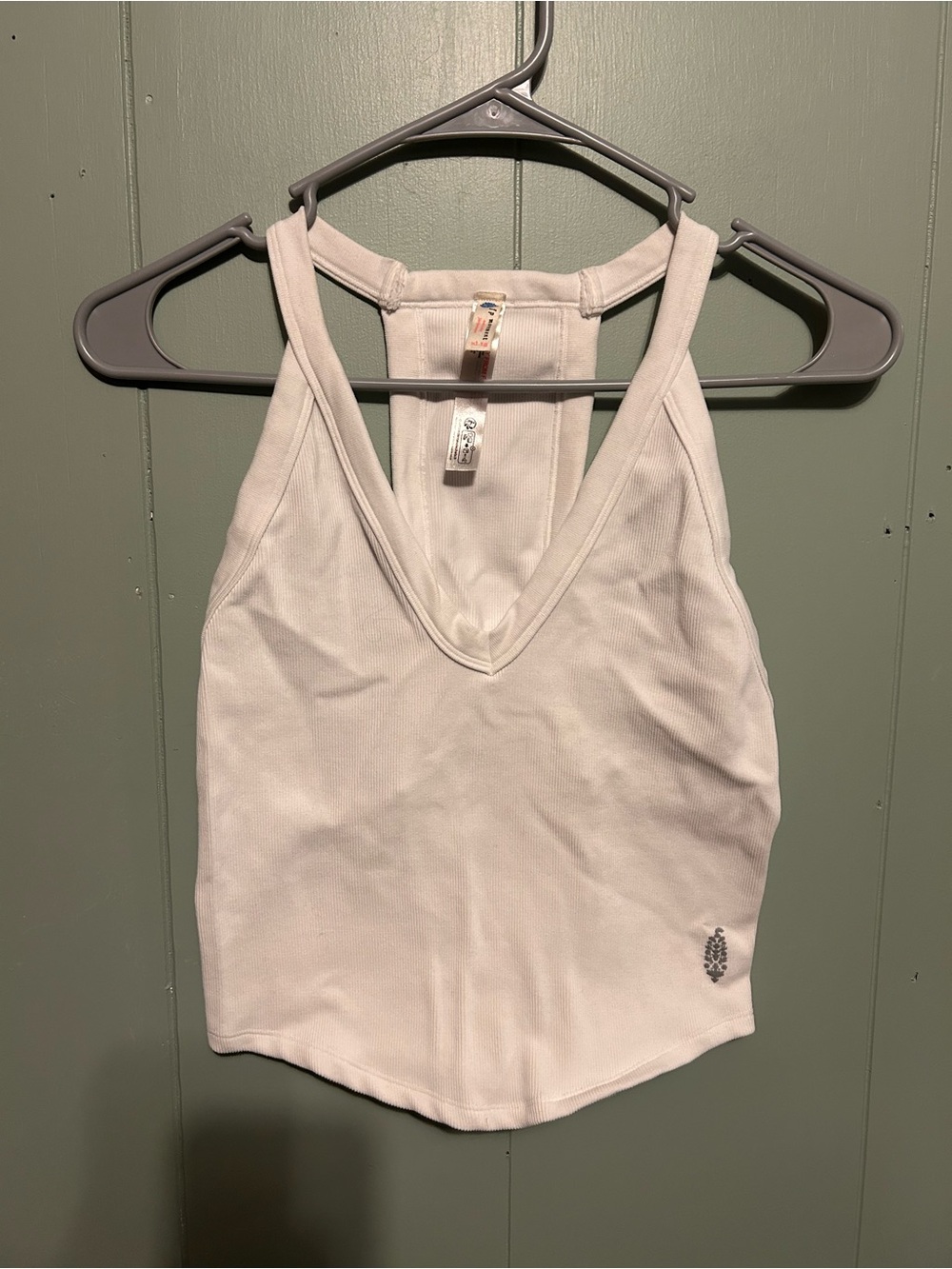 FP Movement by Free People White V-Neck Racerback Tank